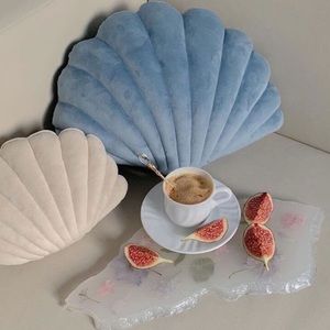 Brand New Blue Seashell Ocean Pillow Hope Decor